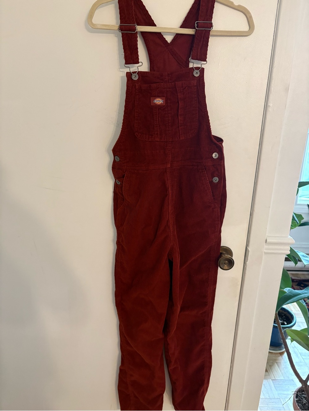 Dickies Rust Corduroy Overalls with Front Pocket XS - Picture 2 of 3